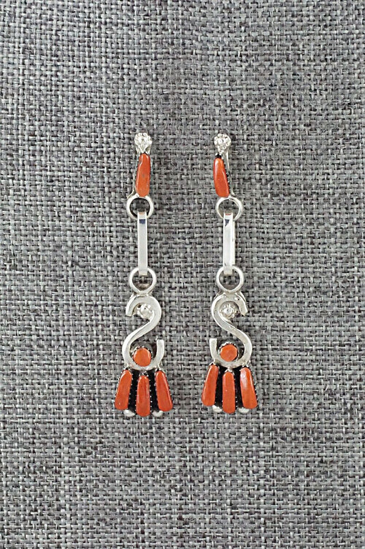 Coral & Sterling Silver Earrings - Carlene Hattie