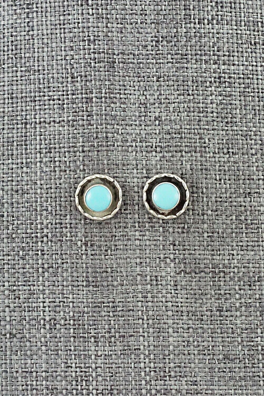 Turquoise & Sterling Silver Earrings - Carina Leekity