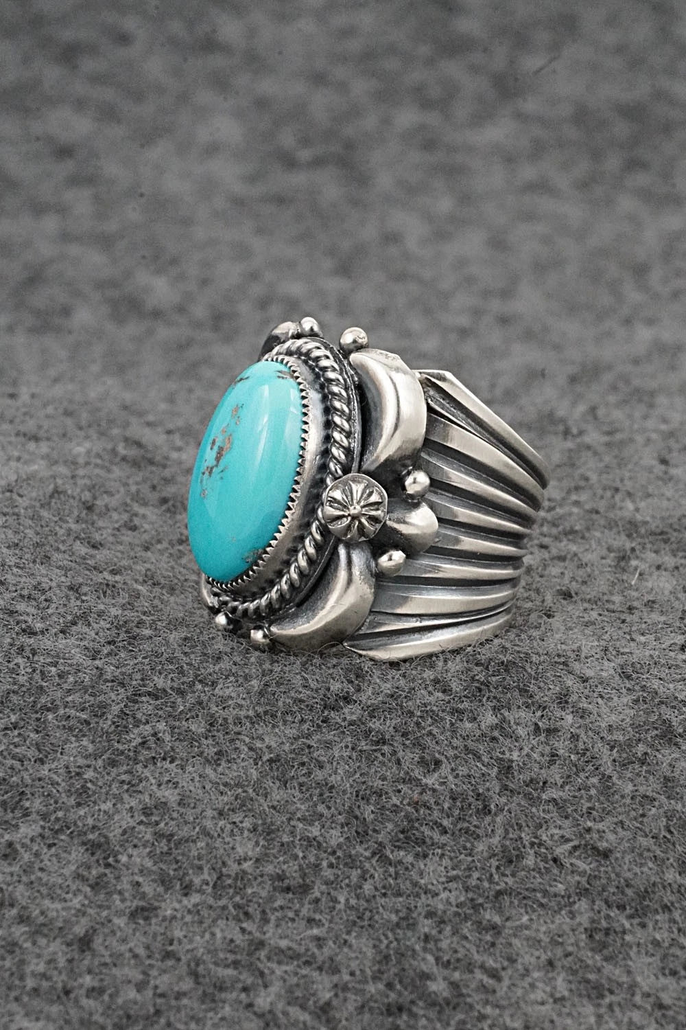 Turquoise & Sterling Silver Ring - Delbert Gordon - Size 7.5