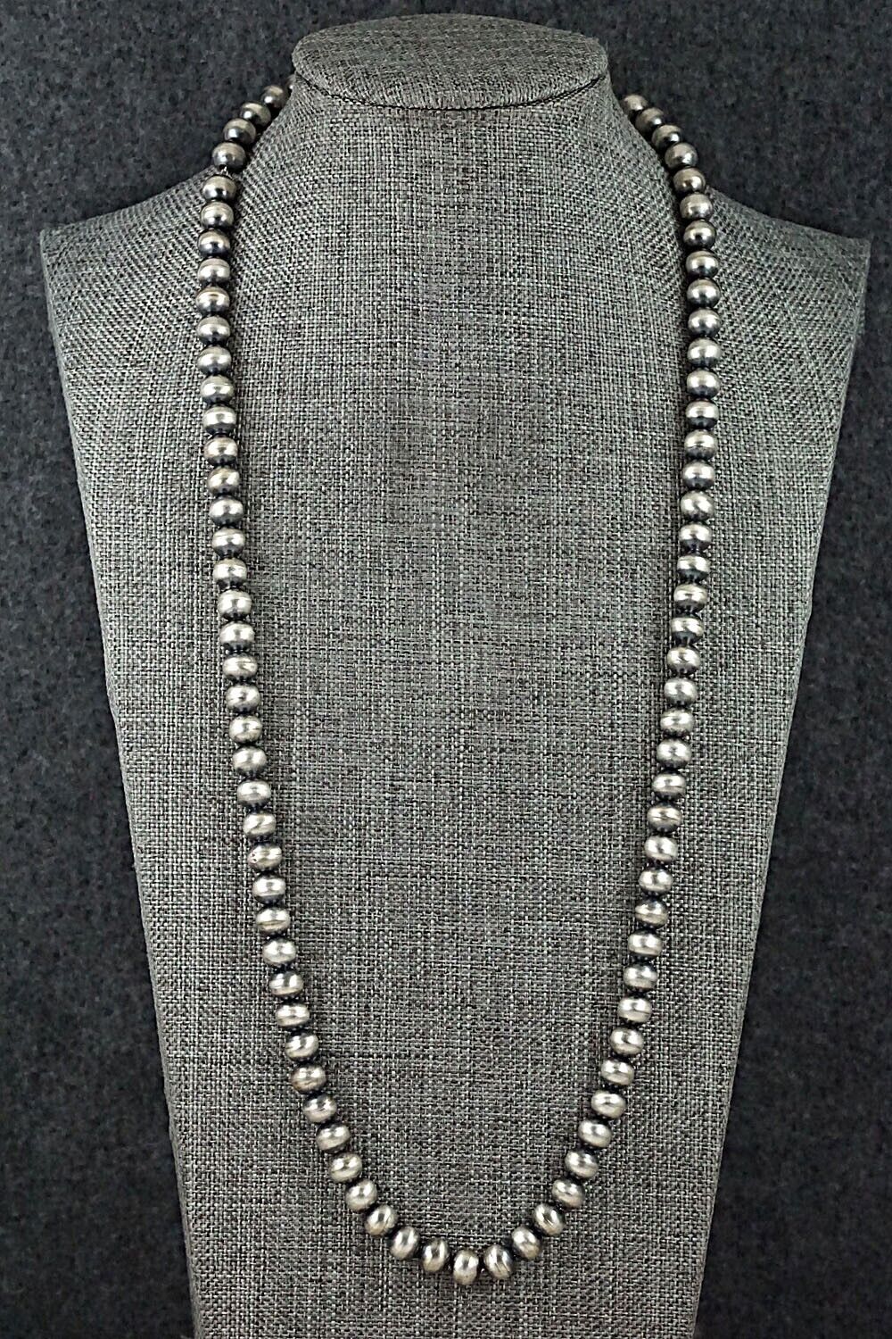 Sterling Silver Navajo Pearl Necklace 24" - Bryannen Halwood