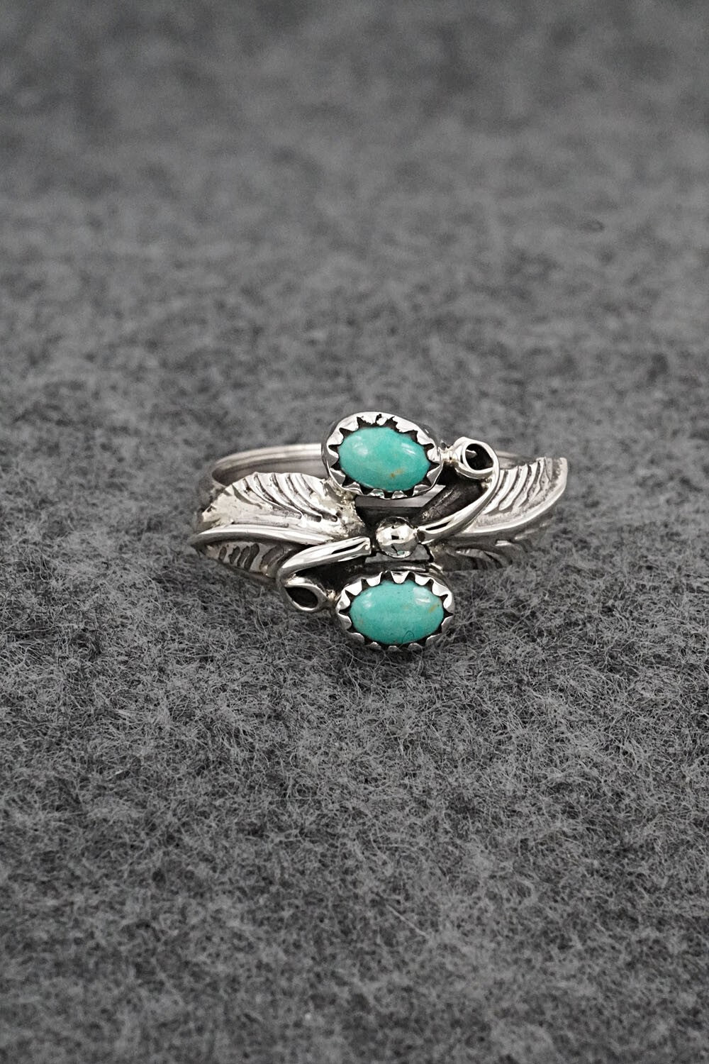 Turquoise & Sterling Silver Ring - Harry B. Yazzie - Size 8