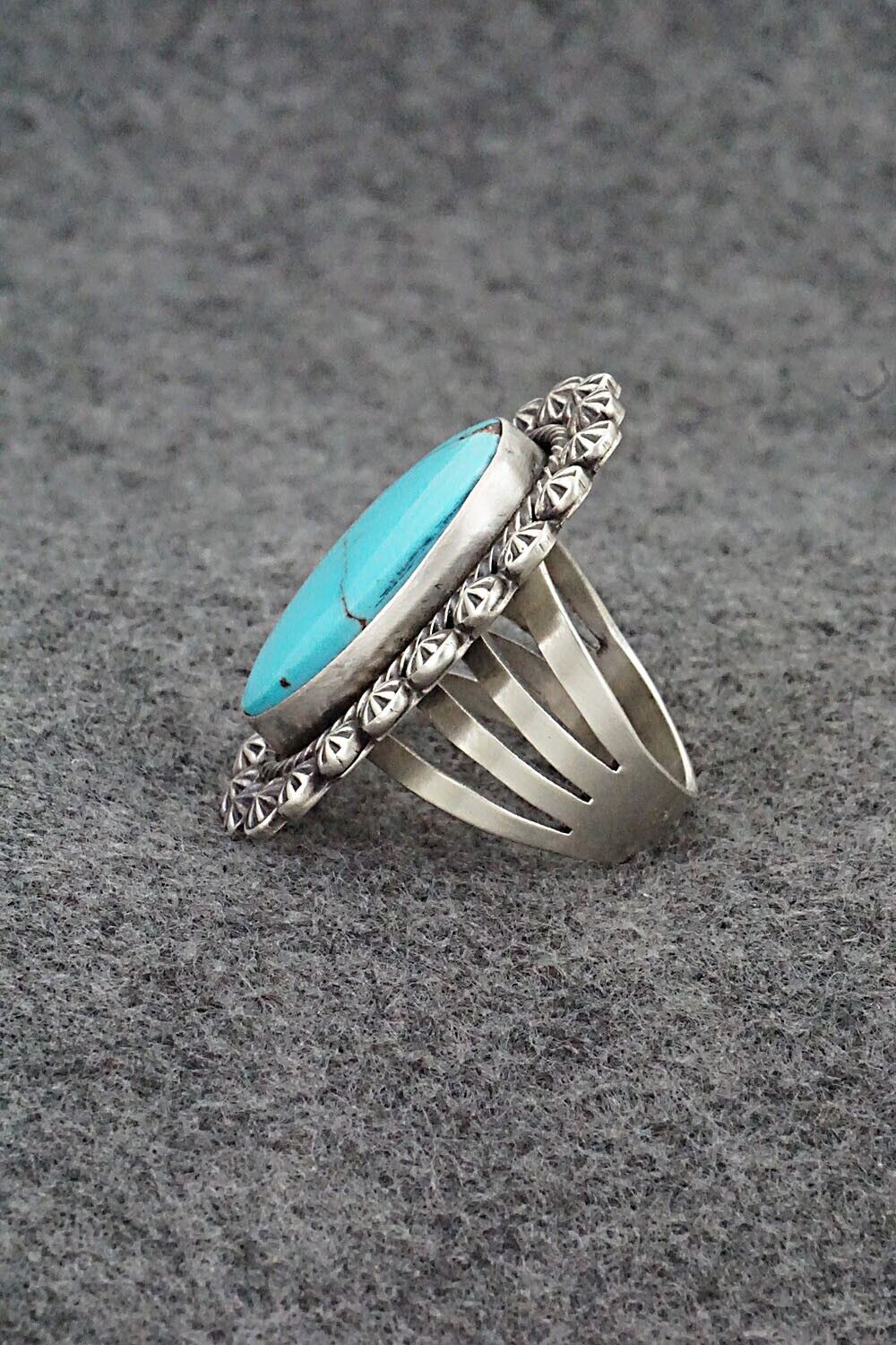 Turquoise & Sterling Silver Ring - Paul Livingston - Size 9