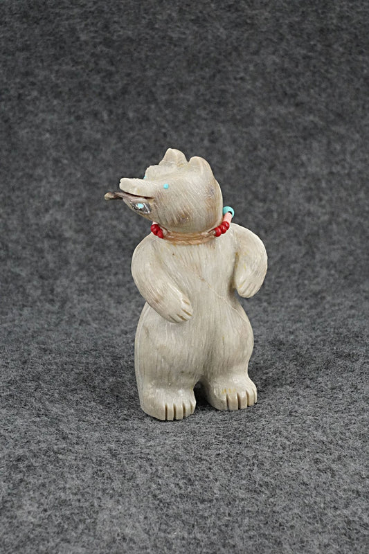Bear with Fish Zuni Fetish Carving - Douglas Martza