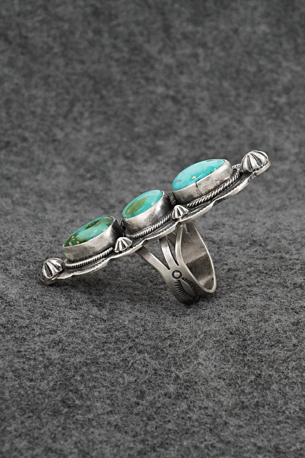 Turquoise & Sterling Silver Ring - Bobby Johnson - Size 8.5