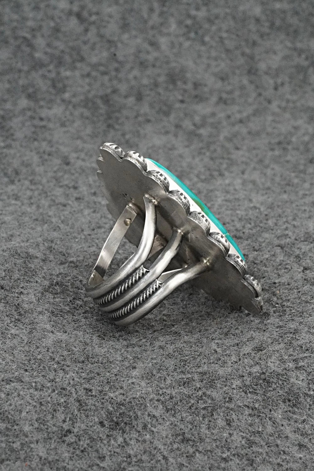 Turquoise & Sterling Silver Ring - Michael Calladitto - Size 9.5