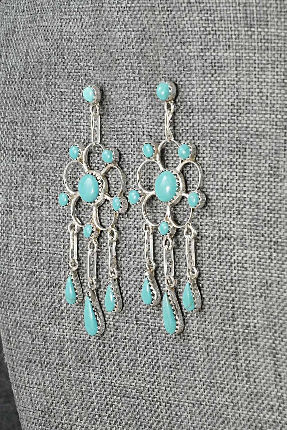 Turquoise & Sterling Silver Earrings - Vivianita Booqua