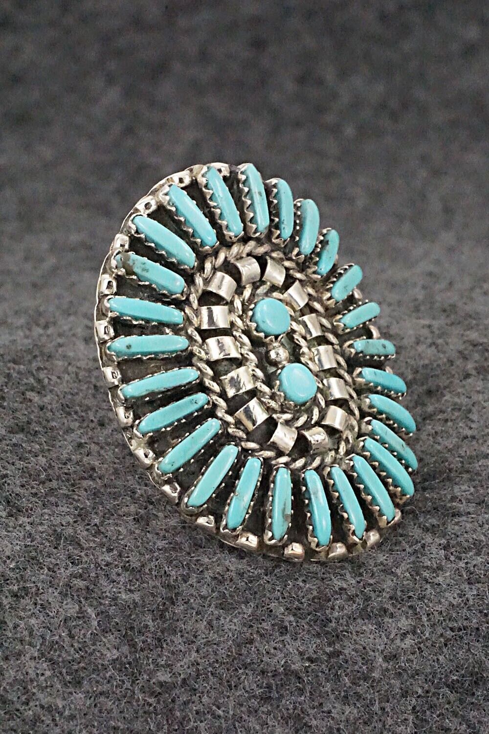 Turquoise & Sterling Silver Ring - Charlie John - Size 7