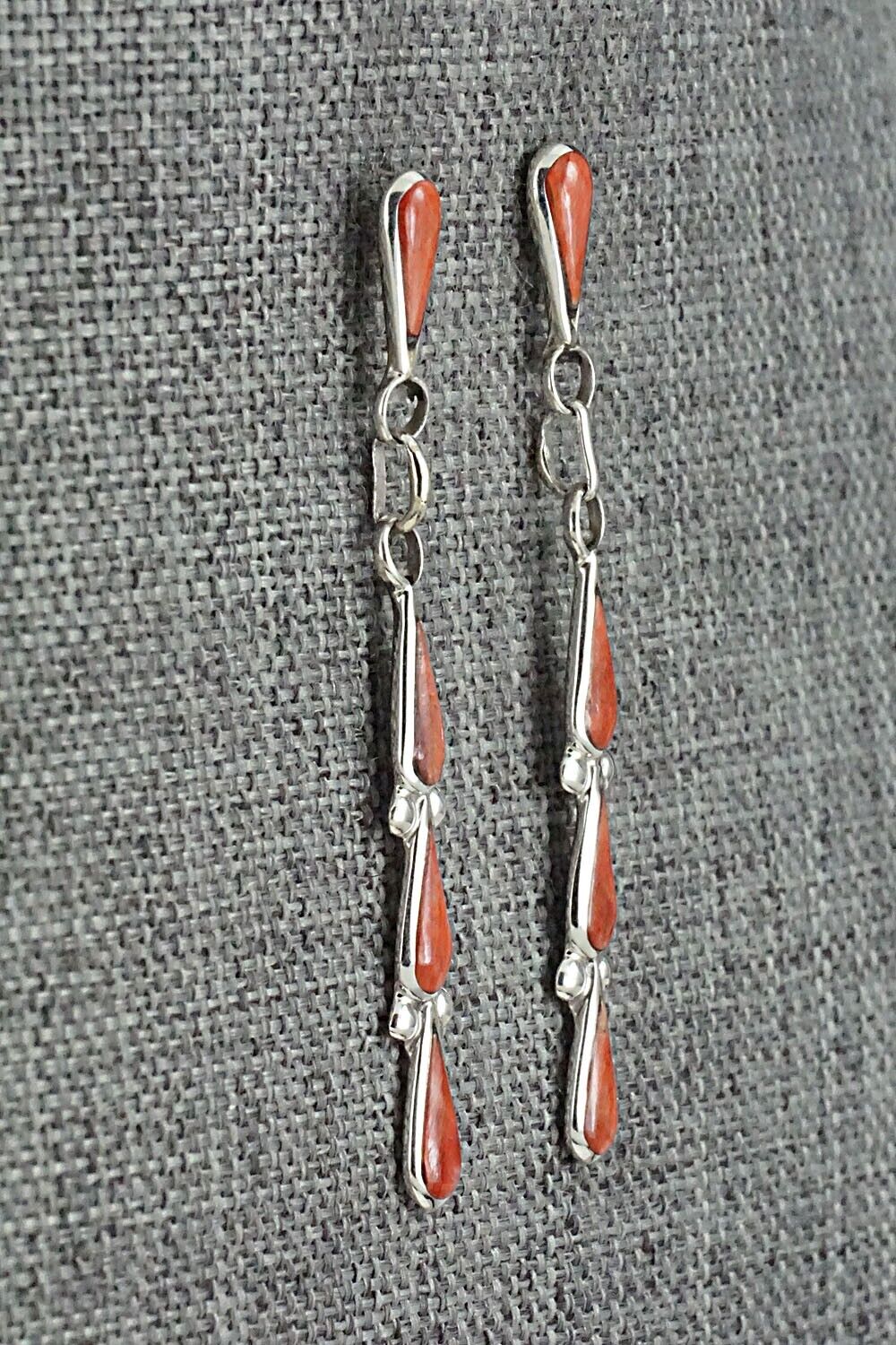 Spiny Oyster & Sterling Silver Earrings - Angela Gasper