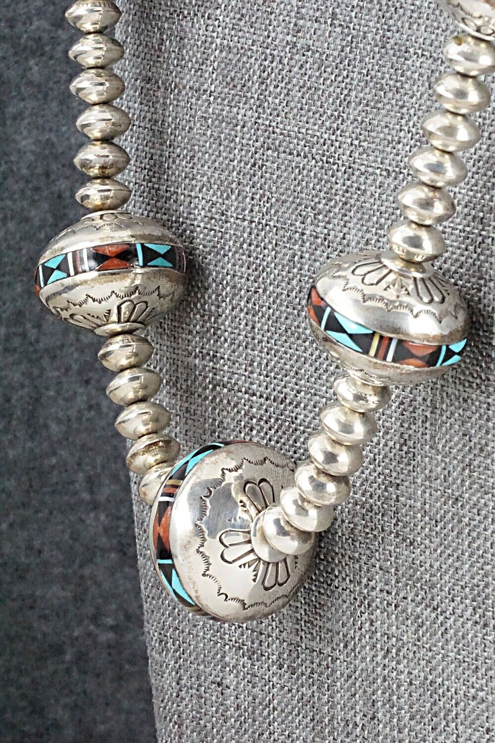 Multi-Stone and Navajo Pearl Sterling Silver Necklace Set - Navajo