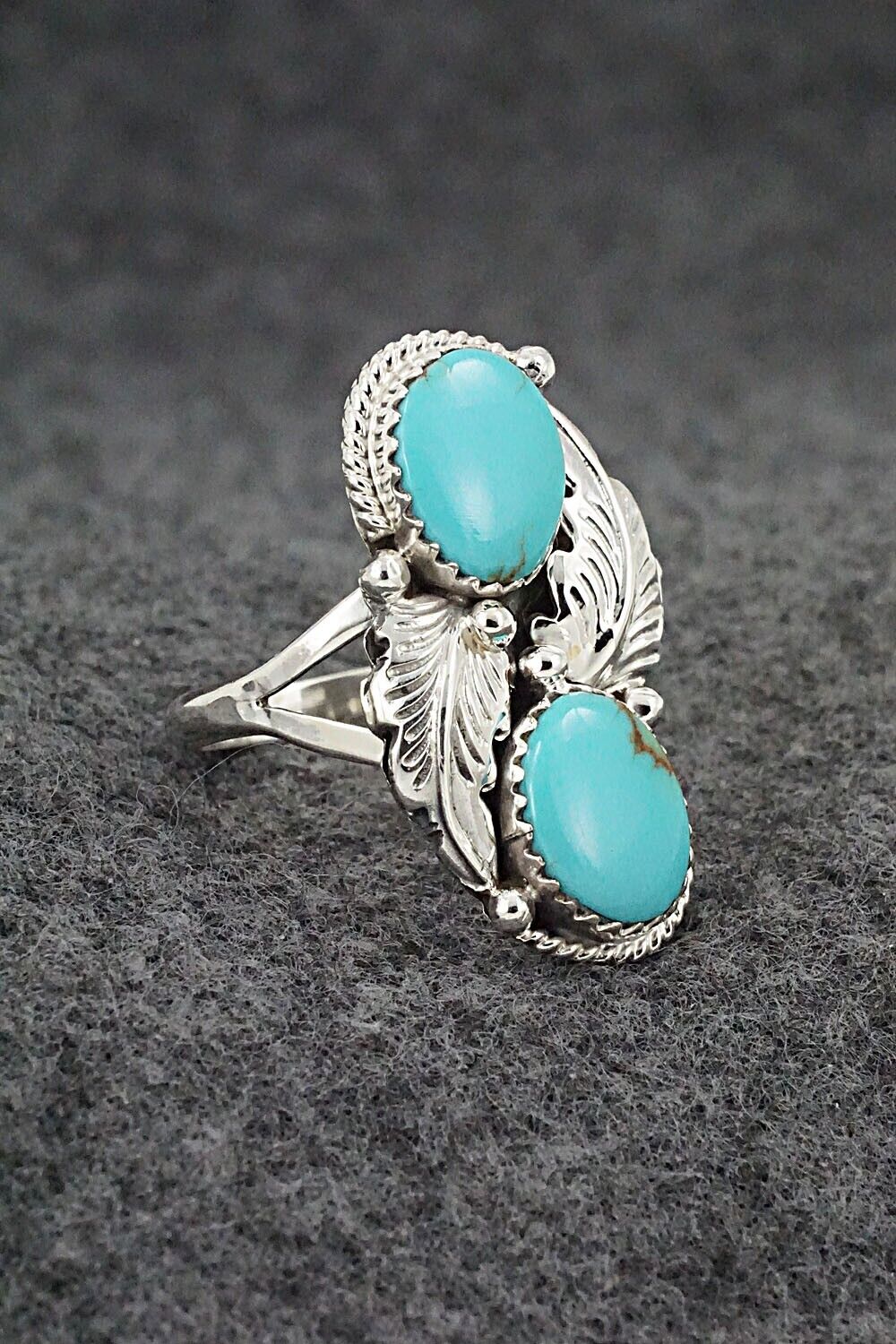 Turquoise & Sterling Silver Ring - Jerryson Henio - Size 8.75