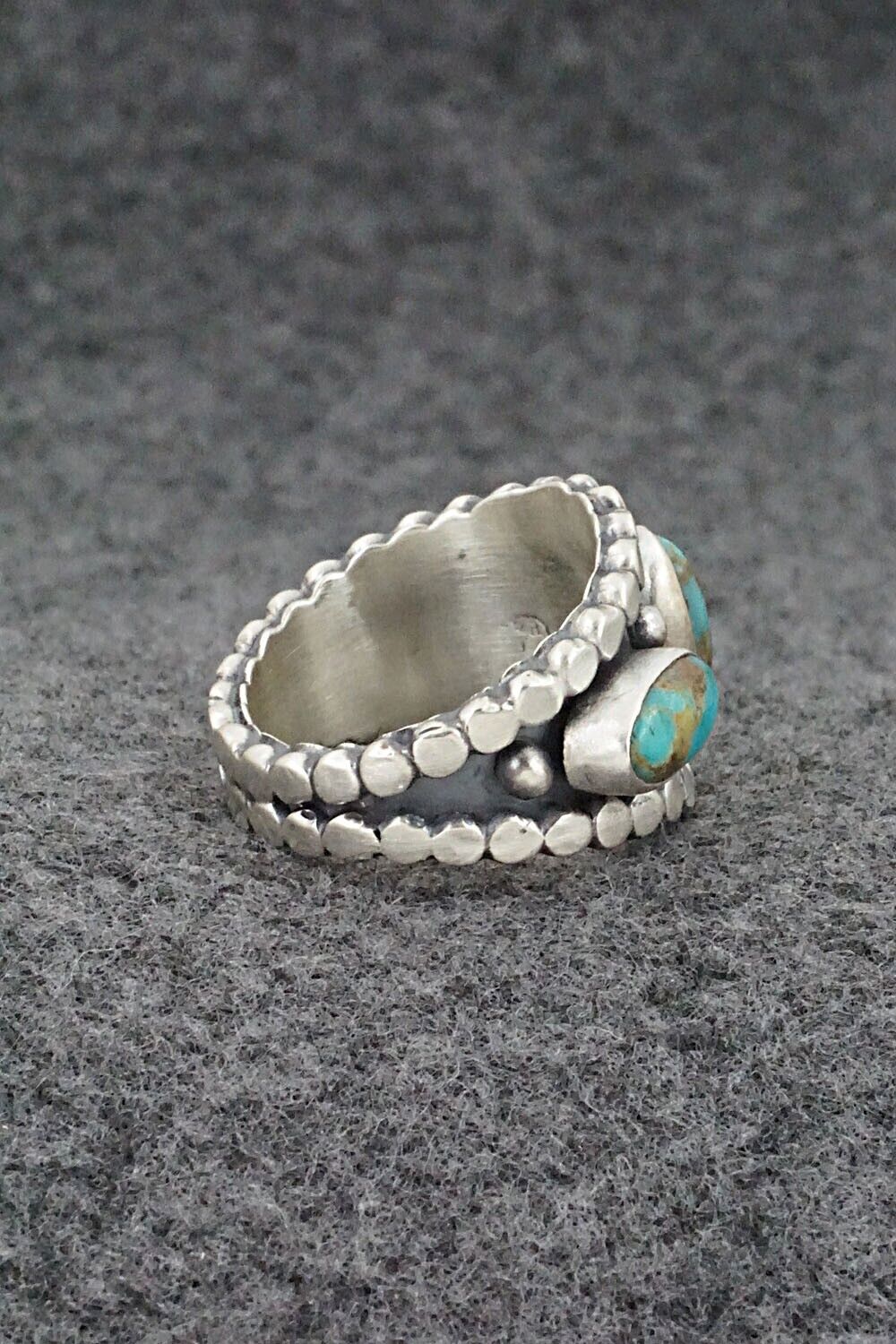 Turquoise & Sterling Silver Ring - Andrew Vandever - Size 8.75
