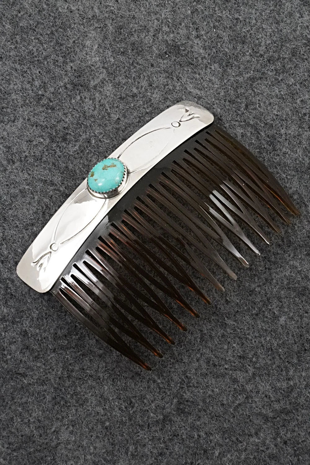 Turquoise & Sterling Silver Hair Combs - Jolene Begay