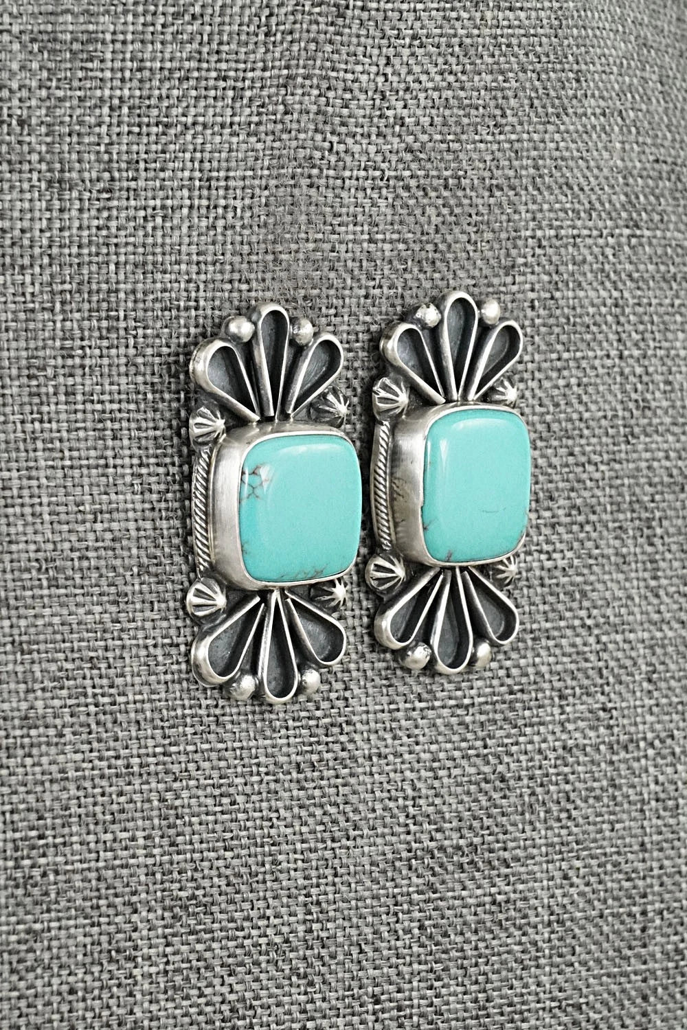 Turquoise & Sterling Silver Earrings - Bobby Johnson