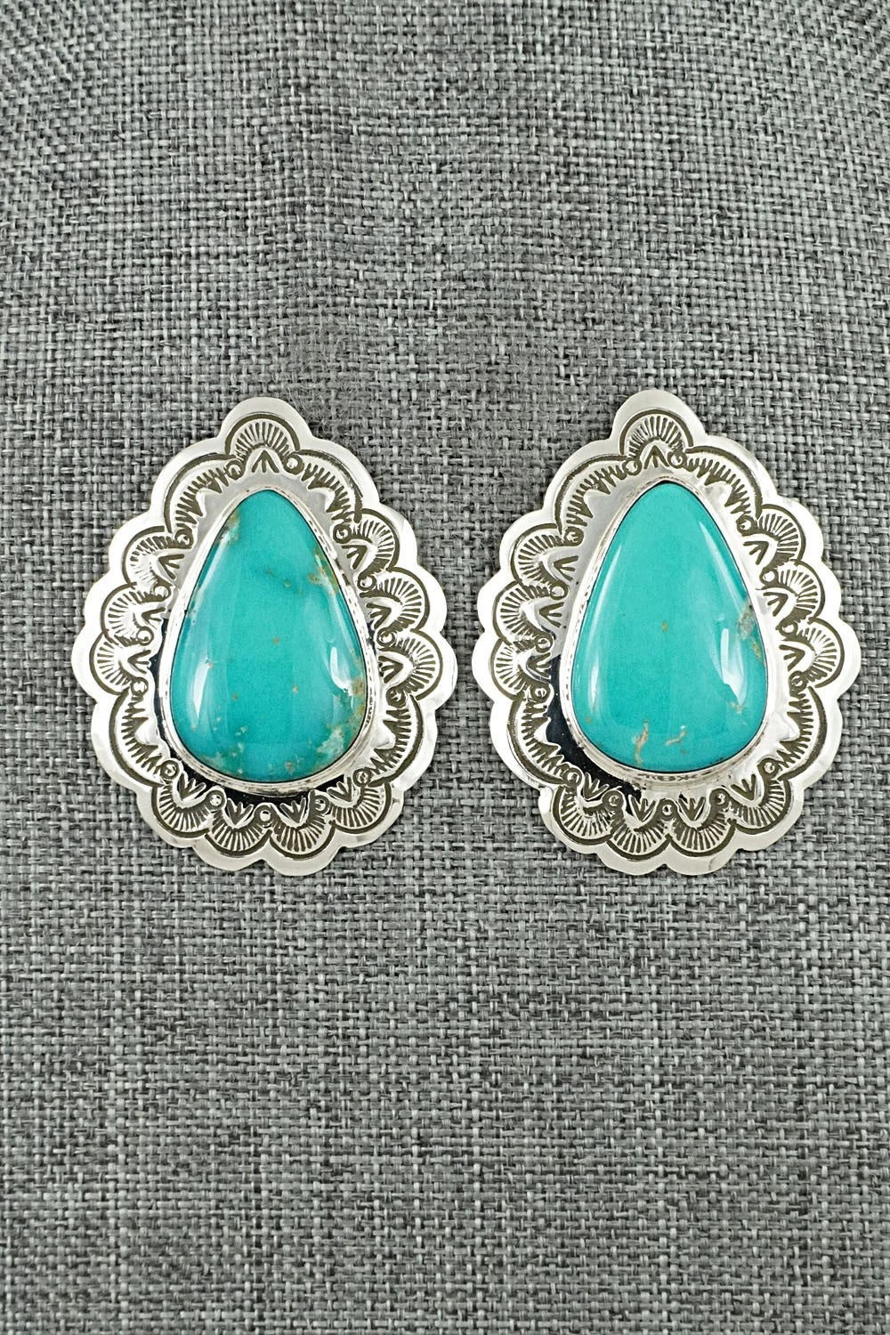 Turquoise & Sterling Silver Earrings - Arnold Blackgoat