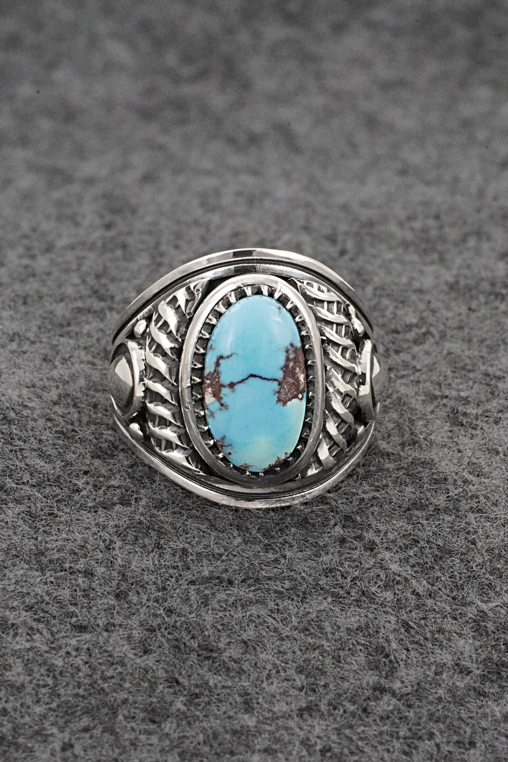 Turquoise & Sterling Silver Ring - Derrick Gordon - Size 9