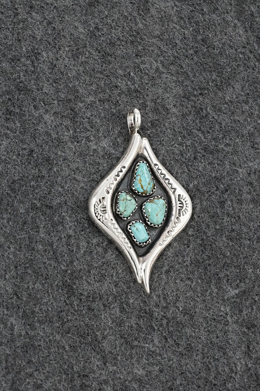 Turquoise & Sterling Silver Pendant - Wilbur Iule