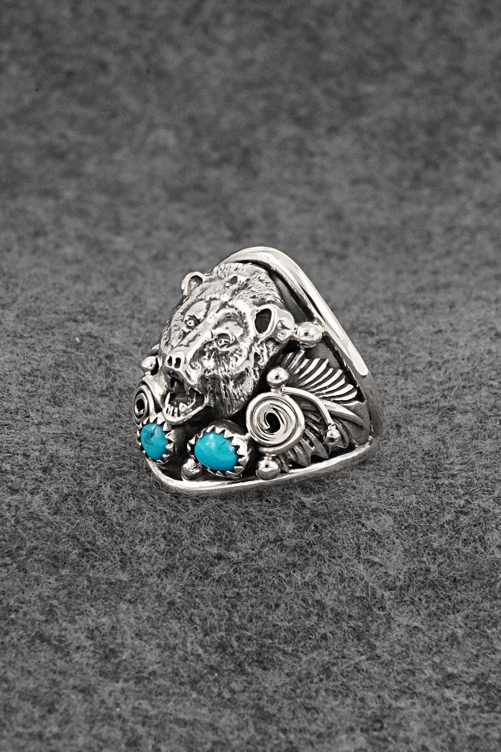 Turquoise & Sterling Silver Ring - Jeanette Saunders - Size 12