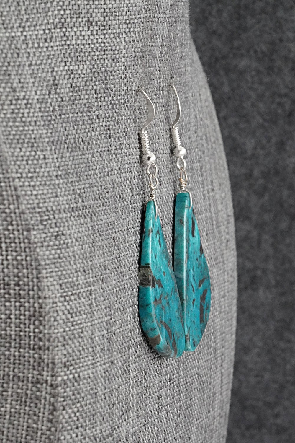 Turquoise & Sterling Silver Earrings - Louise Pete