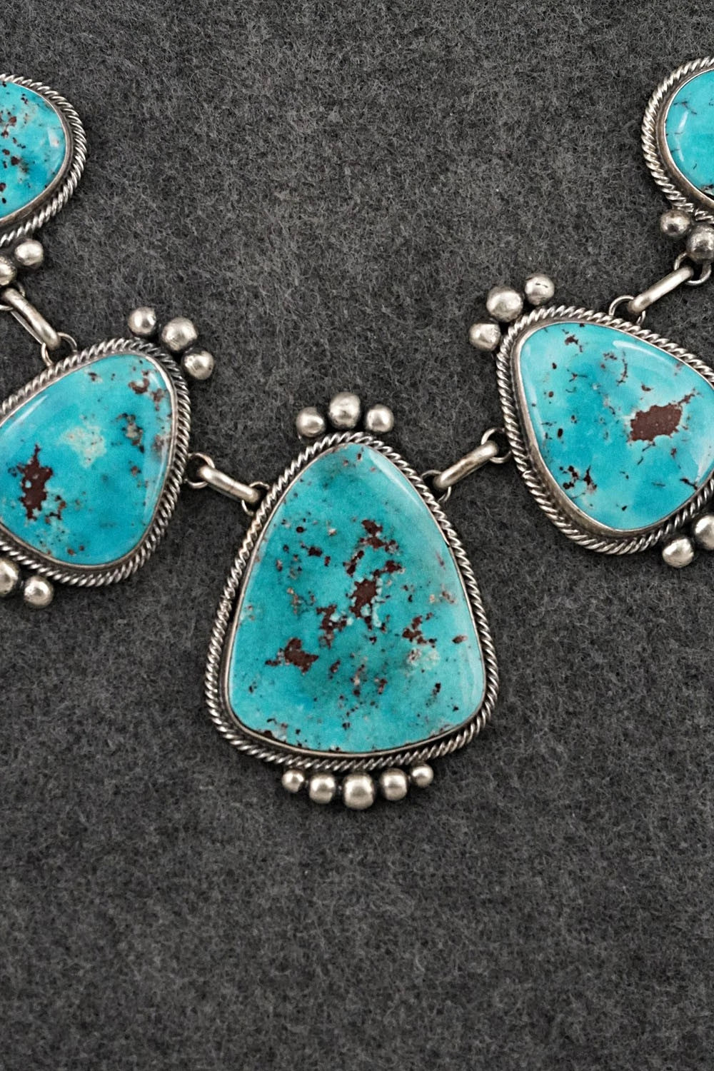Turquoise & Sterling Silver Necklace and Earrings Set - Kathleen Livingston