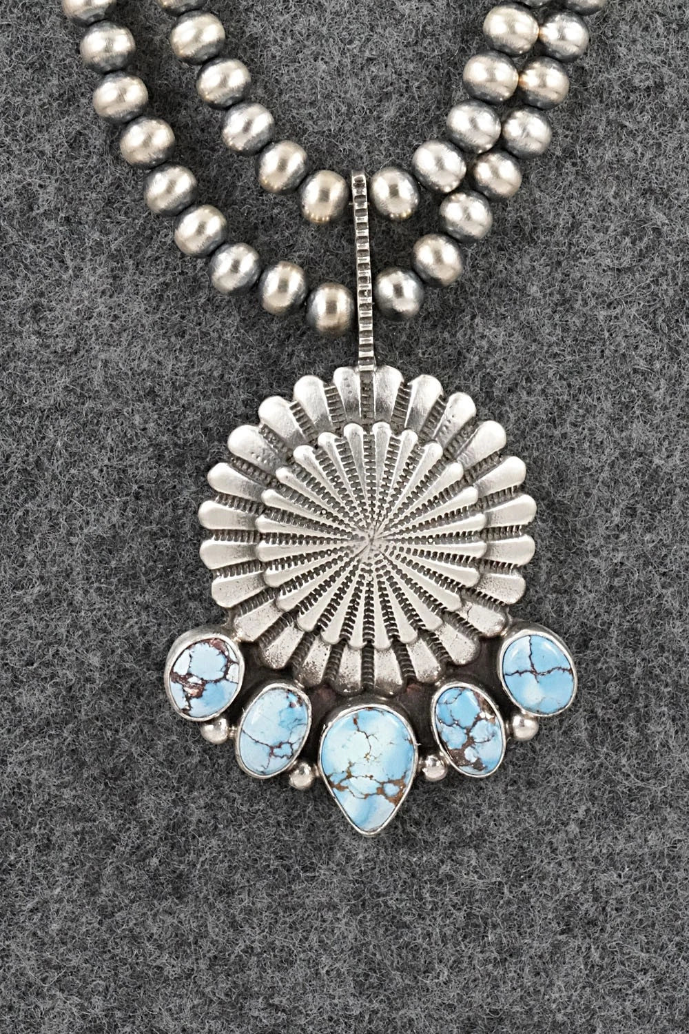 Turquoise & Sterling Silver Necklace - Tom Lewis