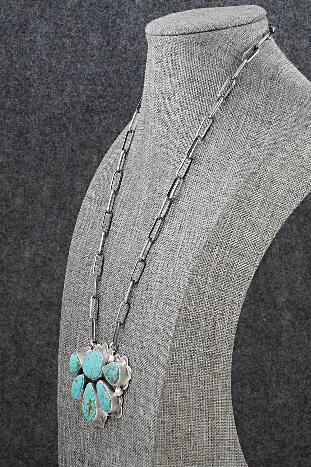 Turquoise & Sterling Silver Necklace - Darrin Livingston