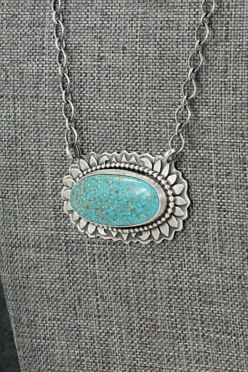 Turquoise & Sterling Silver Necklace - Randy Billy