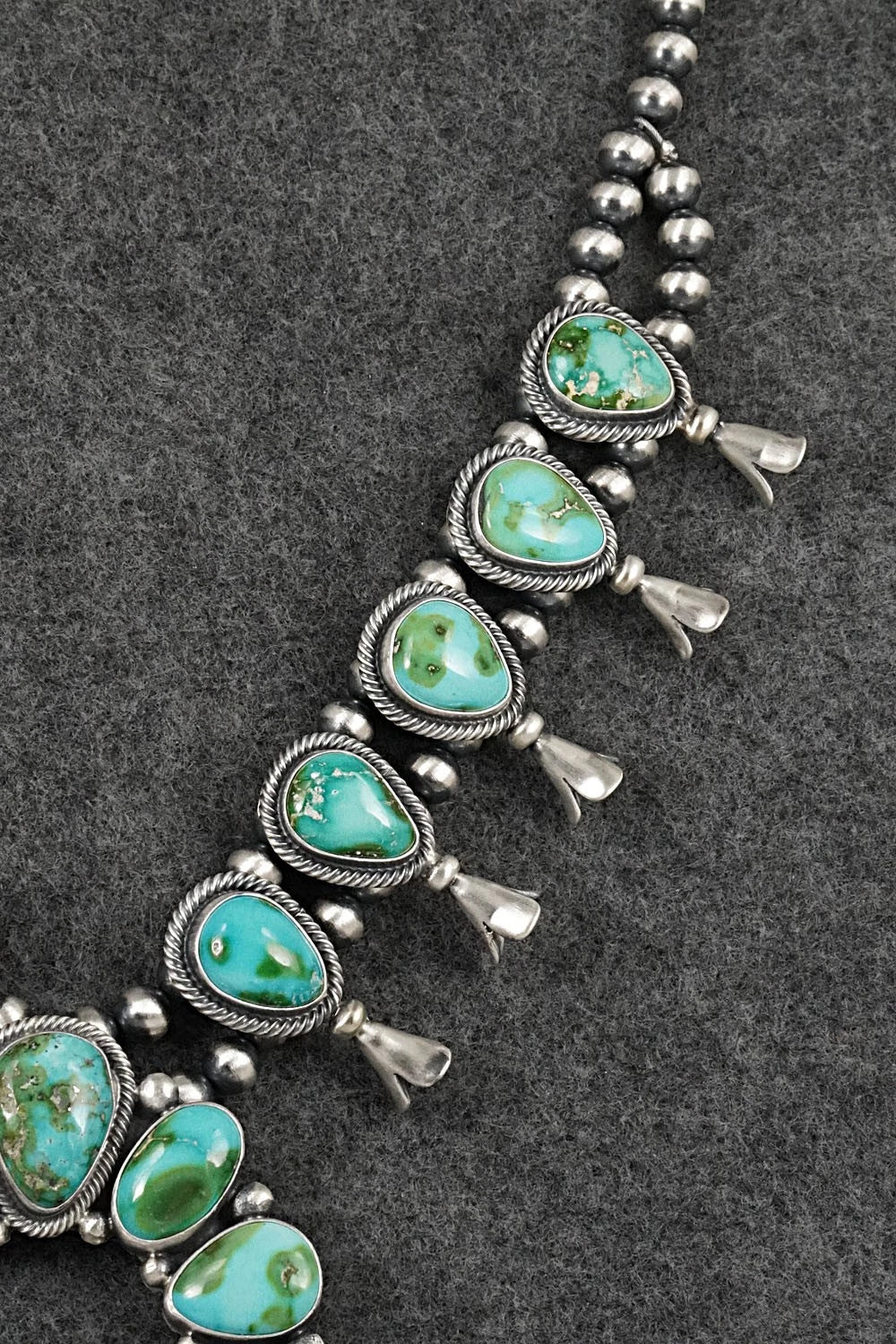 Turquoise & Sterling Silver Squash Blossom Set - Darrin Livingston