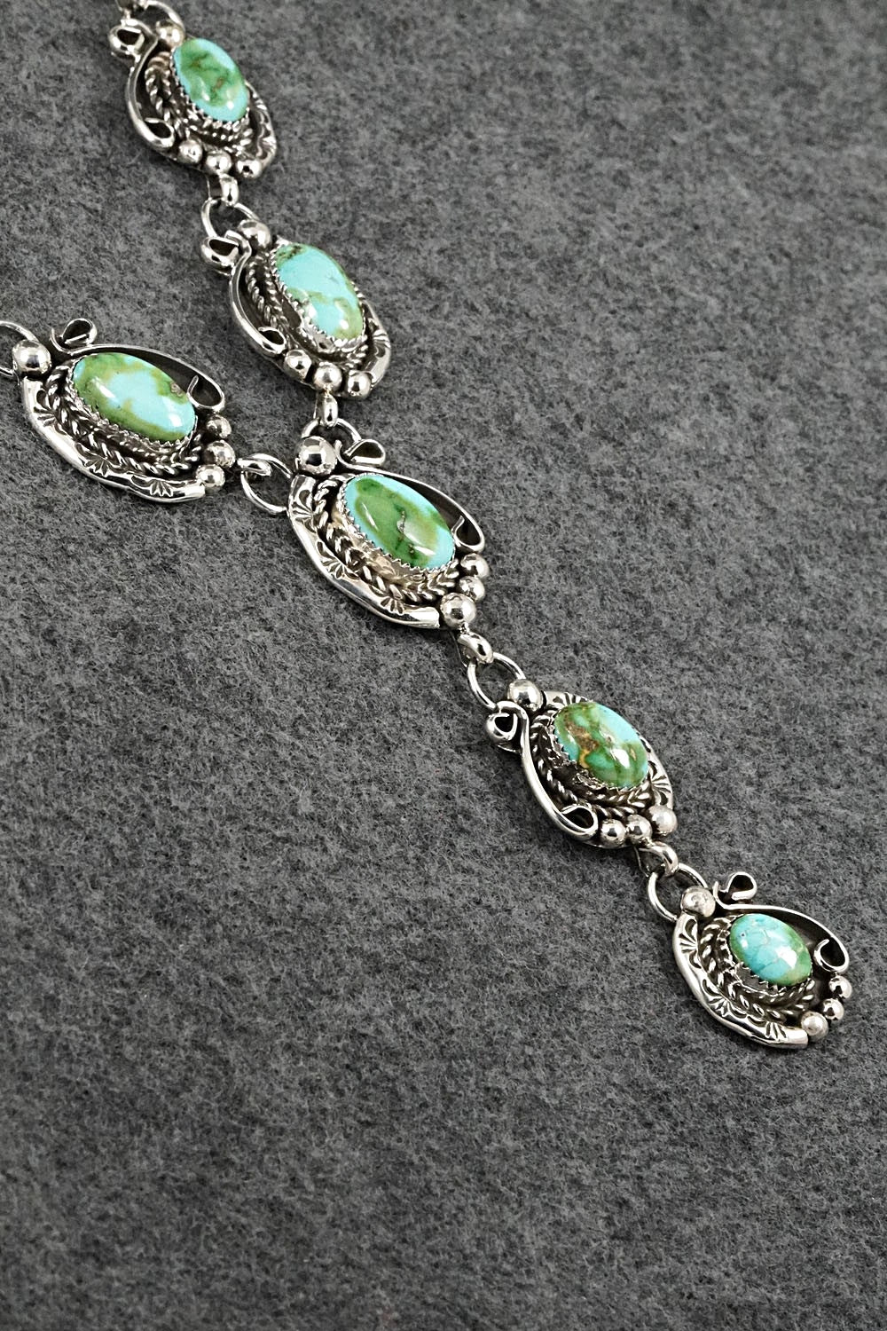 Turquoise & Sterling Silver Necklace and Earrings Set - Phil Nez