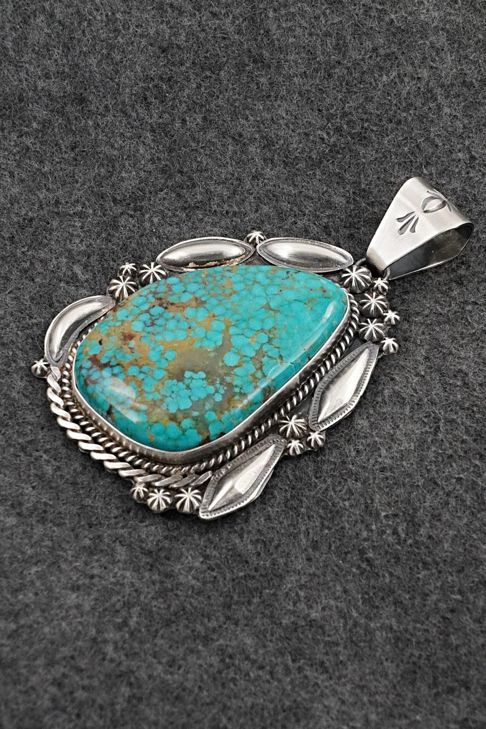 Turquoise & Sterling Silver Pendant - Raymond Delgarito