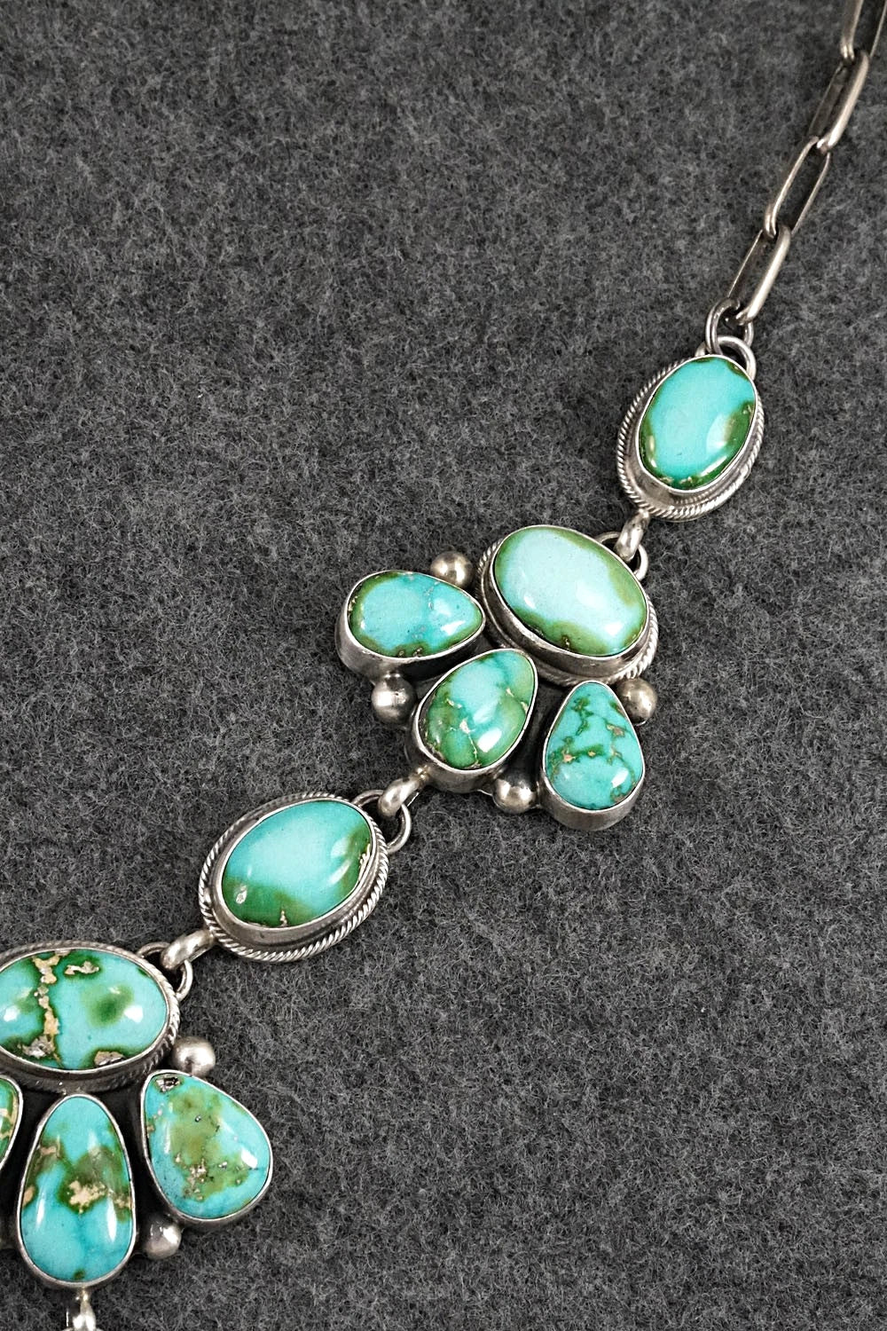Turquoise & Sterling Silver Necklace and Earrings Set - Kathleen Livingston
