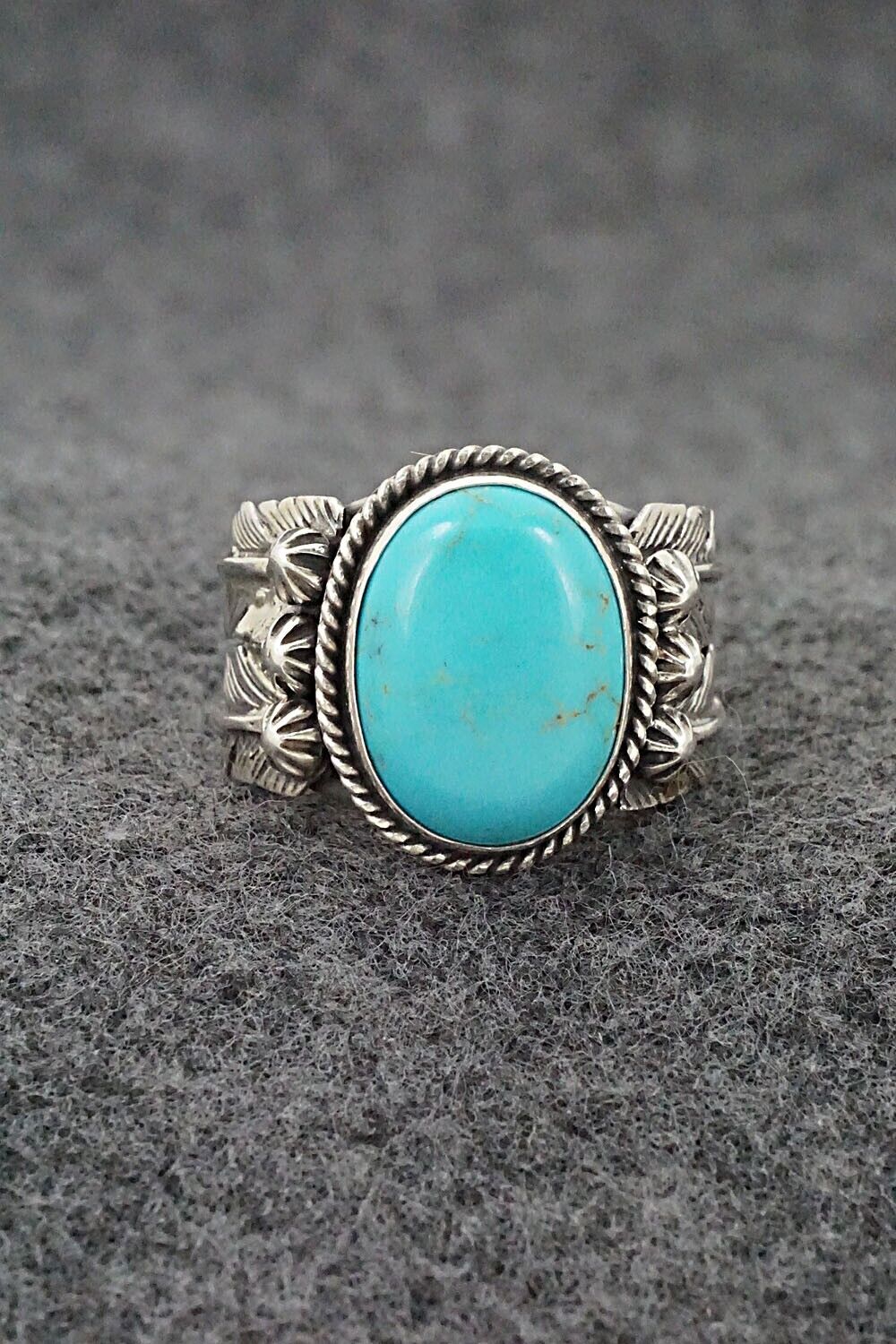 Turquoise & Sterling Silver Ring - Bobby Platero - Size 7.5