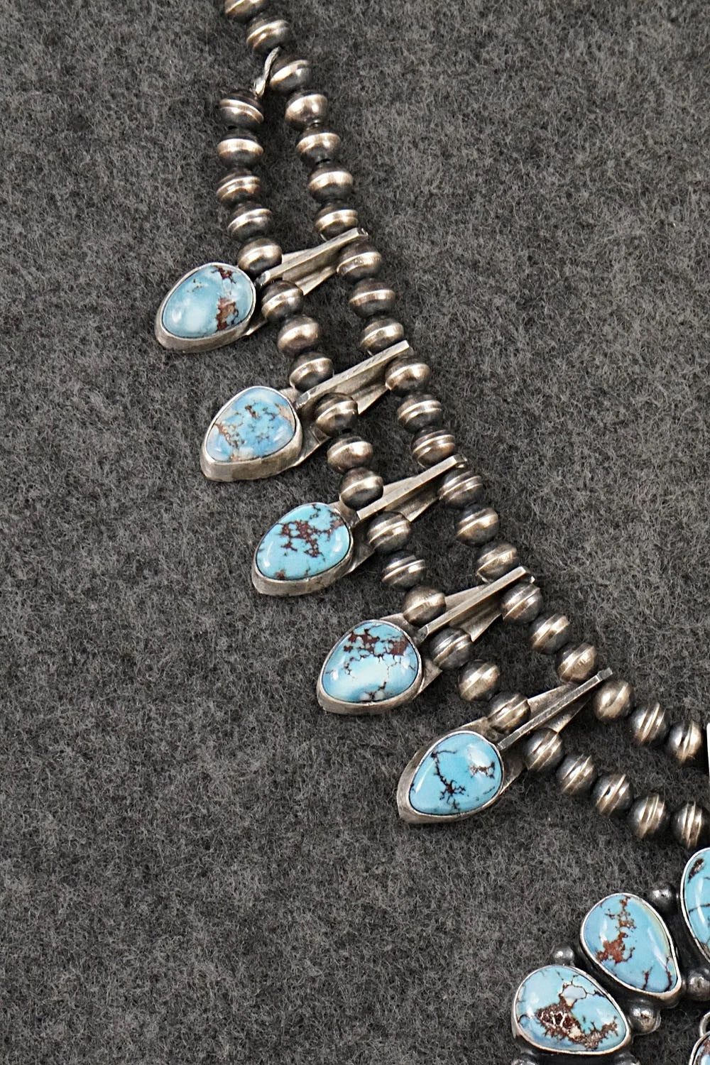 Turquoise & Sterling Silver Squash Blossom Set - Darrin Livingston