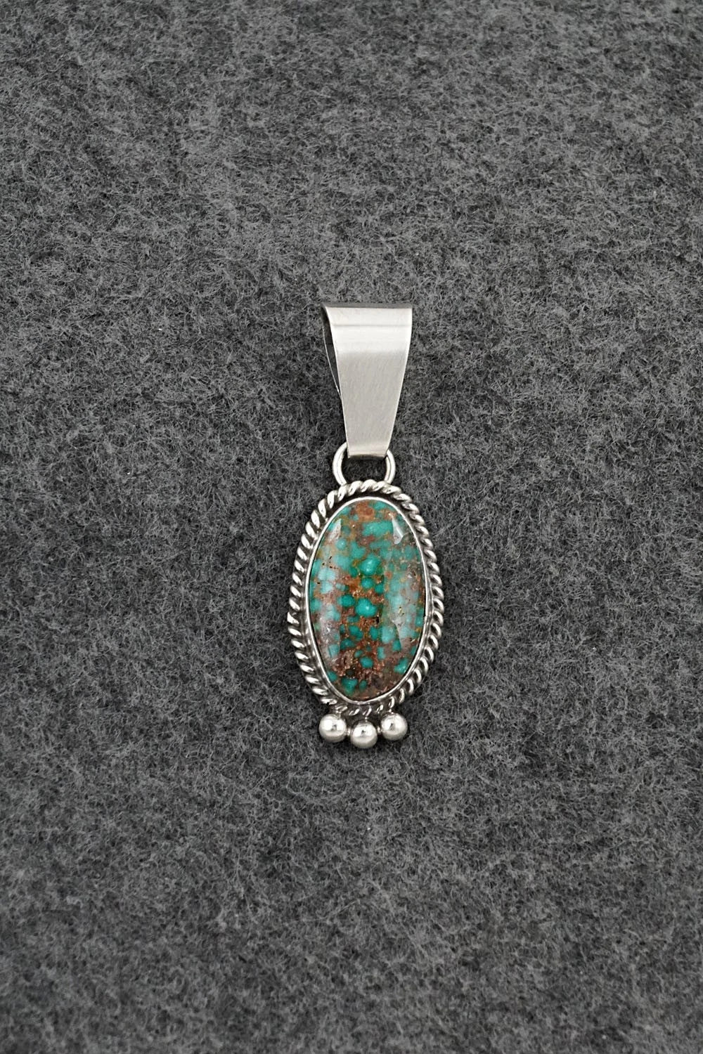 Turquoise & Sterling Silver Pendant - Eugene Gruber