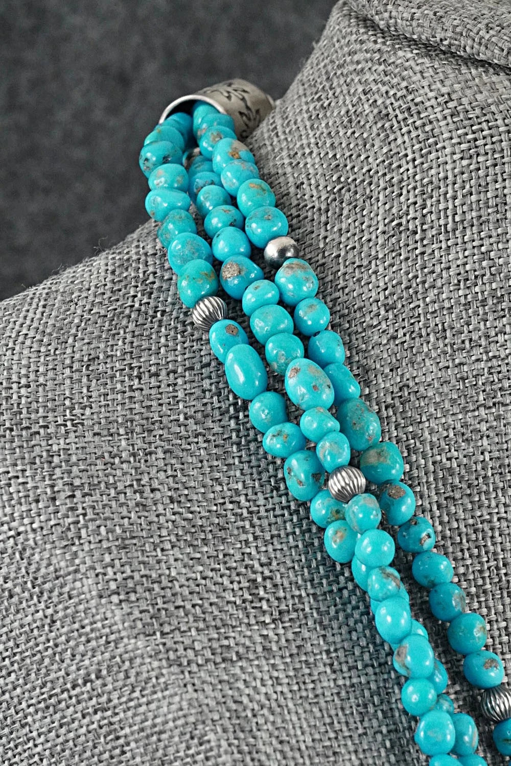 Turquoise & Sterling Silver Necklace - Theresa Skeets