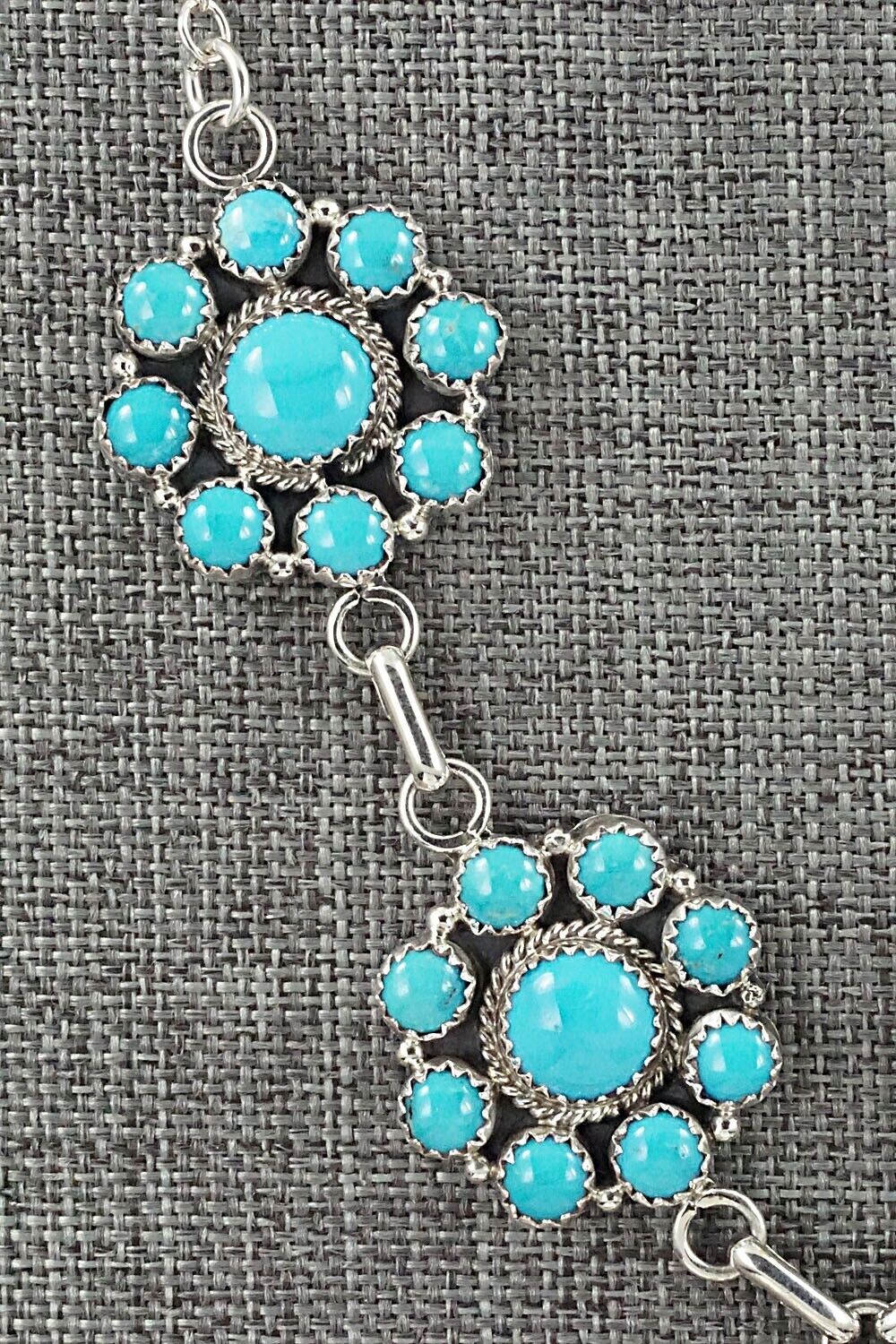 Turquoise & Sterling Silver Necklace and Earrings Set - Anna Spencer