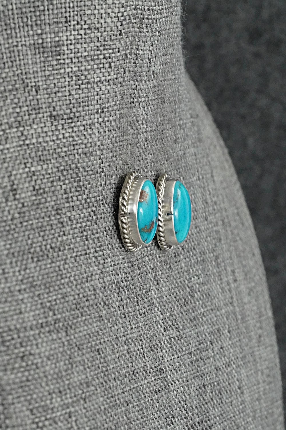 Turquoise & Sterling Silver Earrings - Eugene Gruber