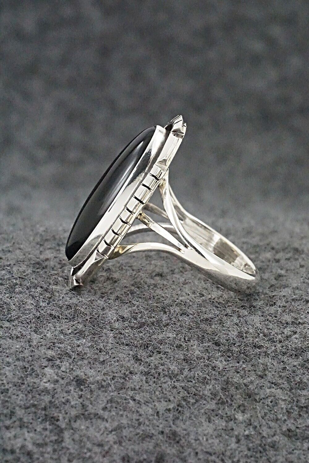 Onyx & Sterling Silver Ring - Amos Begay - Size 8.25