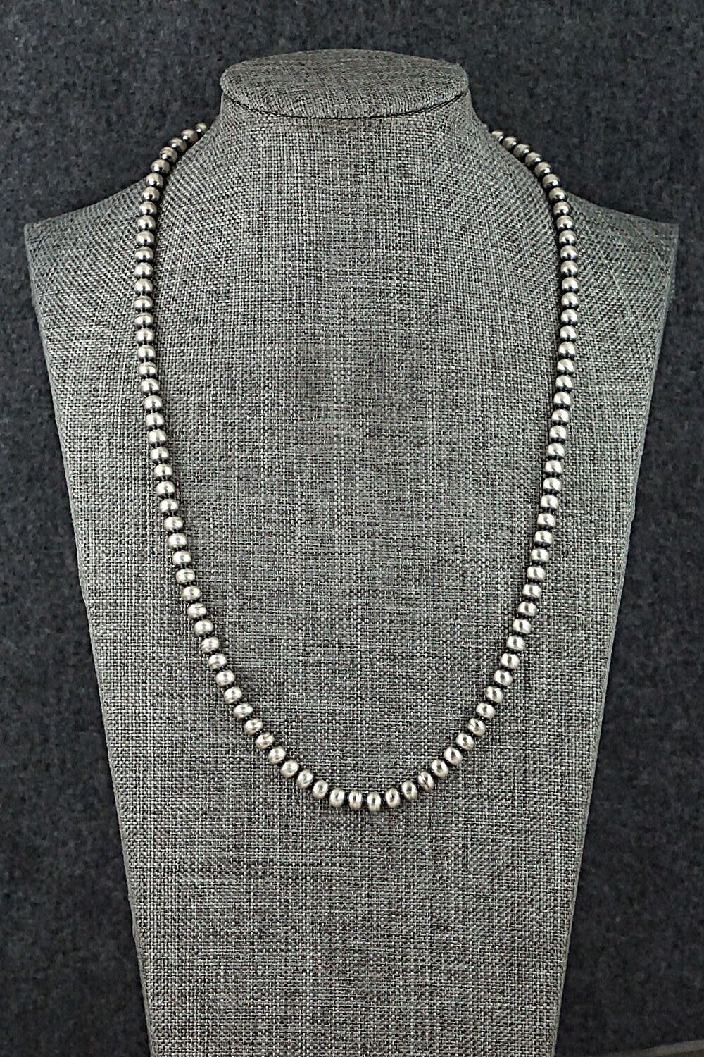 Sterling Silver Navajo Pearl Necklace 20" - Dorinda Mariano