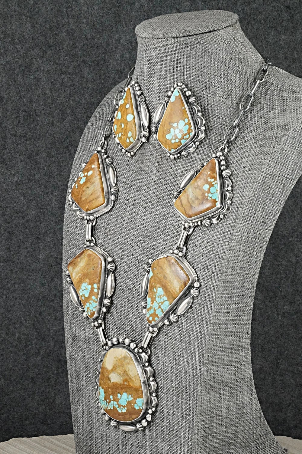 Turquoise & Sterling Silver Necklace and Earrings Set - Bob Becenti