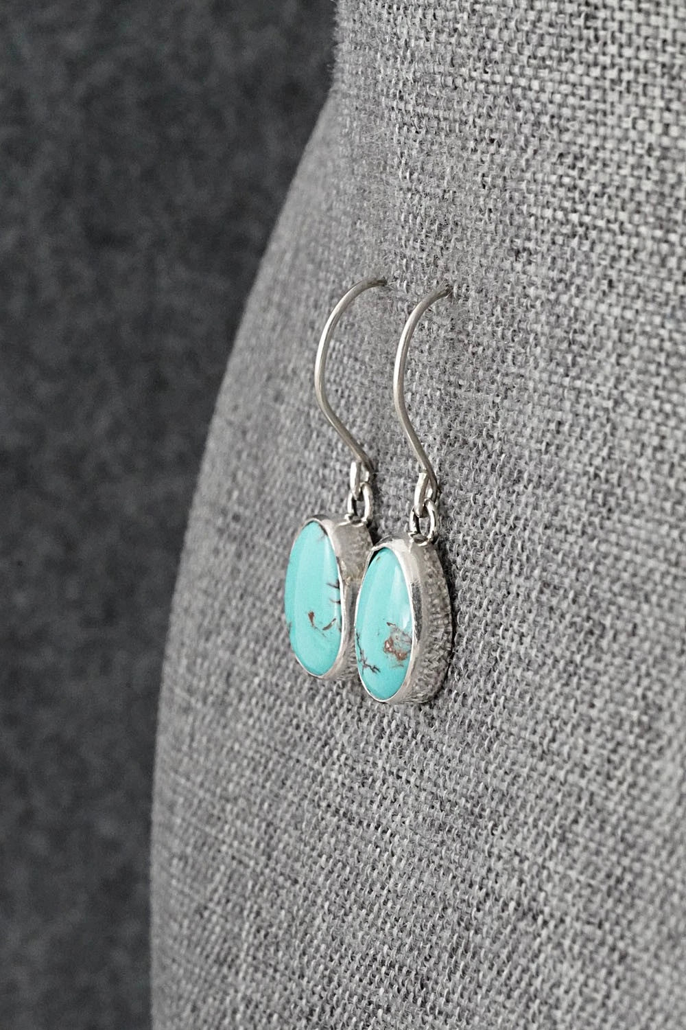 Turquoise & Sterling Silver Earrings - Eugene Gruber