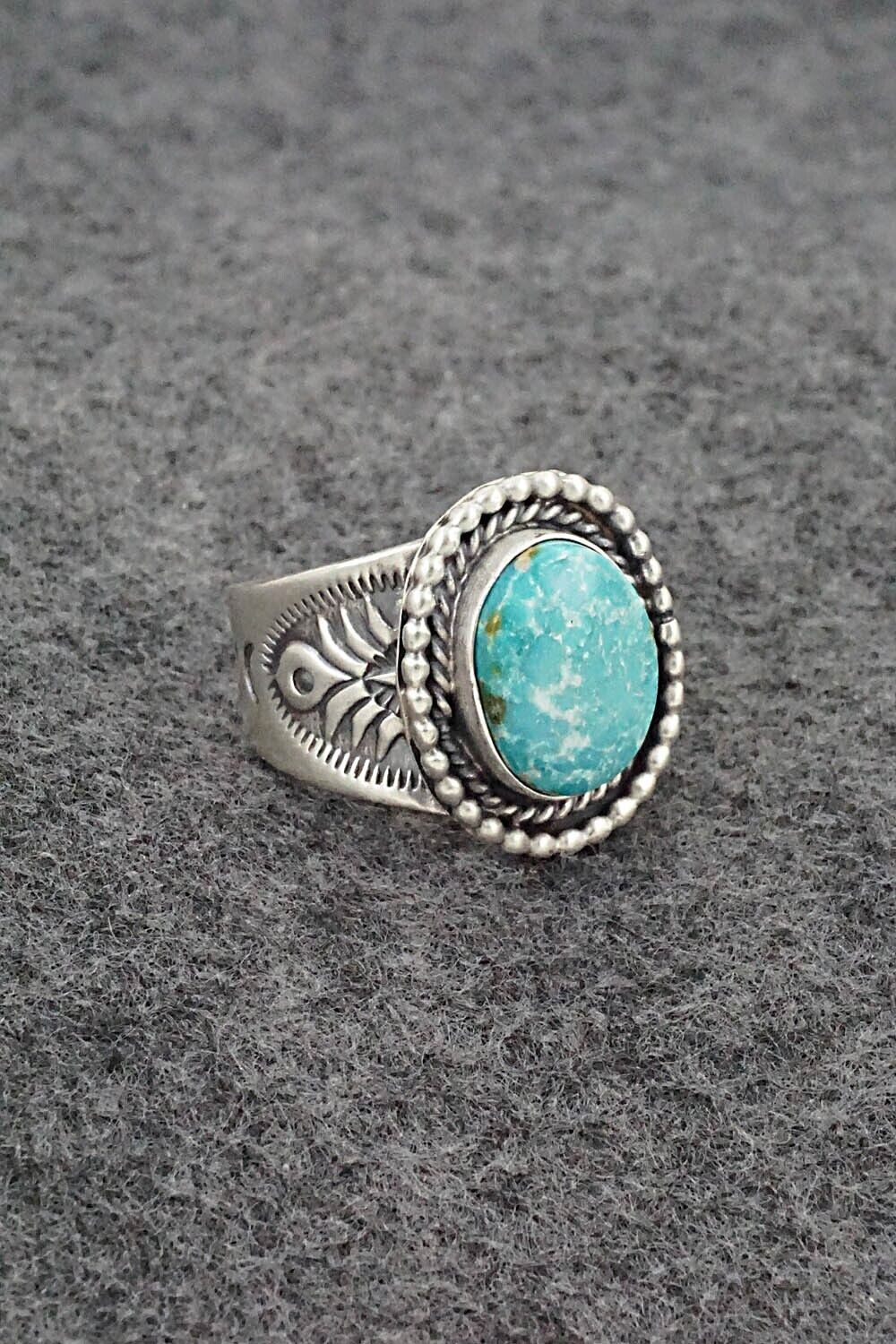 Turquoise & Sterling Silver Ring - Jeannette Saunders - Size 8.5