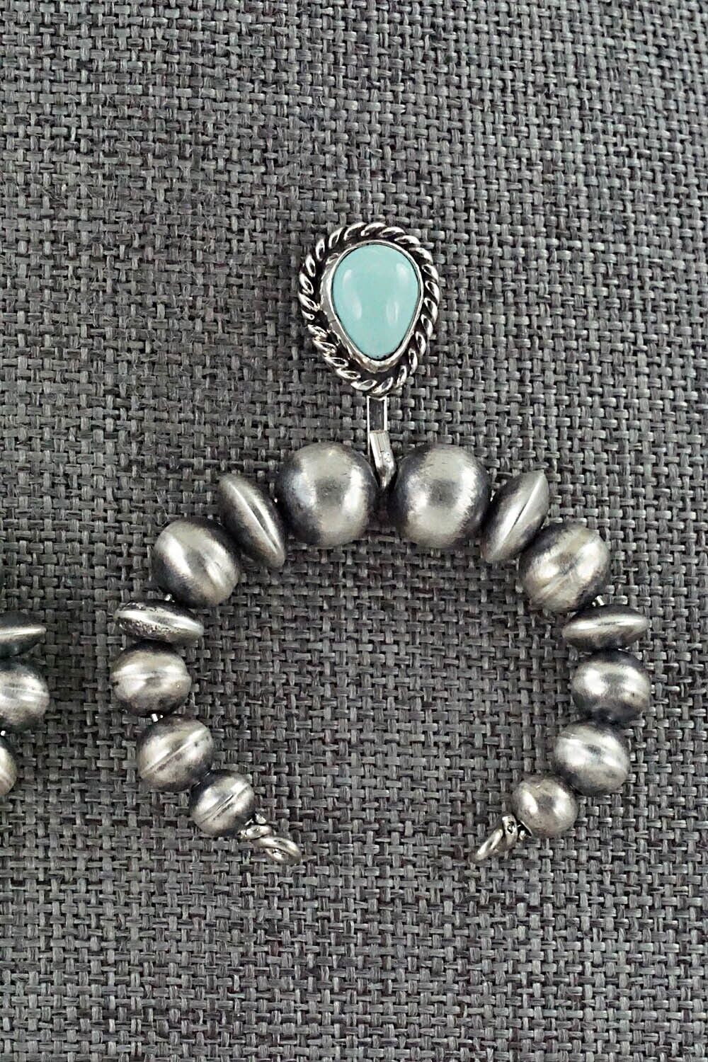 Turquoise & Sterling Silver Navajo Pearl Earrings - Amanda Larry