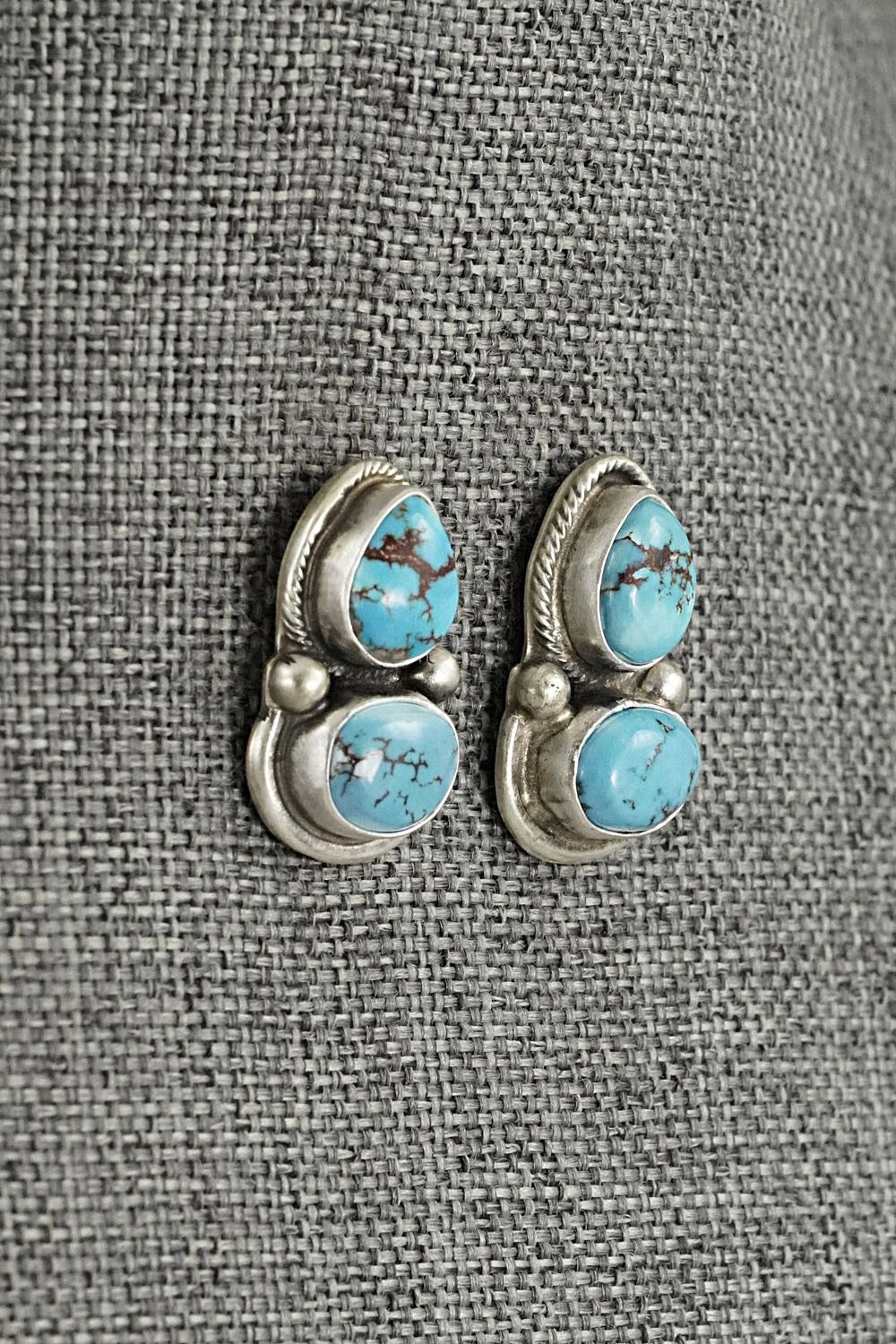 Turquoise & Sterling Silver Necklace and Earrings Set - Kathleen Livingston