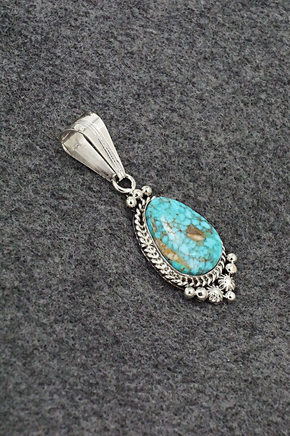 Turquoise & Sterling Silver Pendant - Samuel Yellowhair