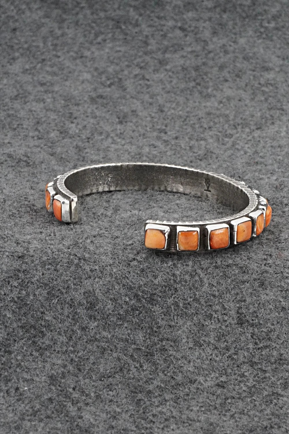 Spiny Oyster & Sterling Silver Bracelet - Ernest Rangel