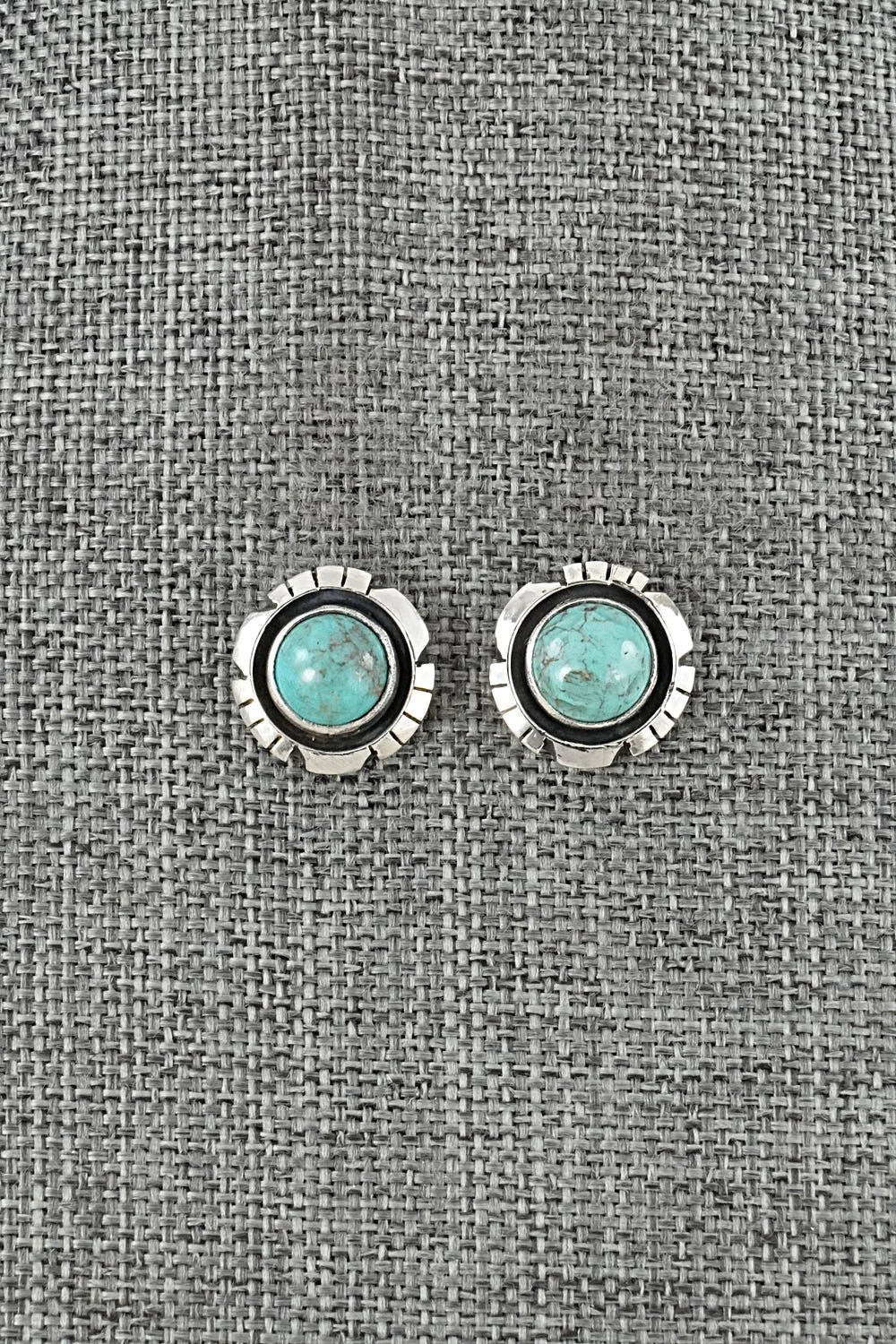 Turquoise & Sterling Silver Earrings - Amos Begay