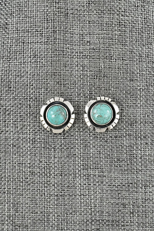 Turquoise & Sterling Silver Earrings - Amos Begay