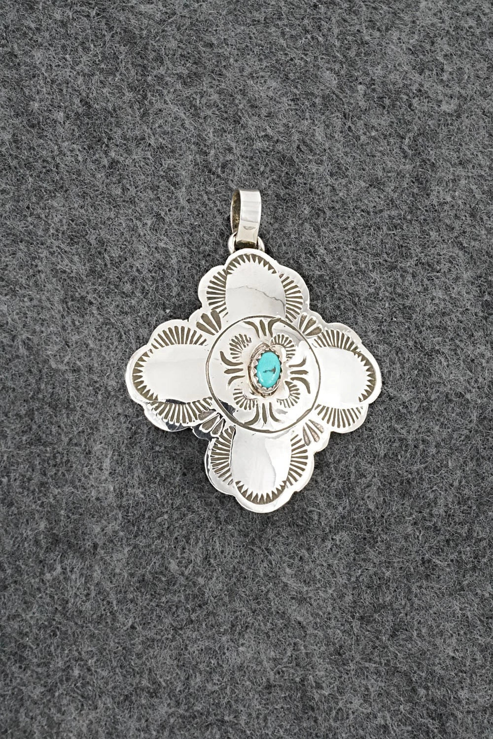 Turquoise & Sterling Silver Pendant - Bertha Begay
