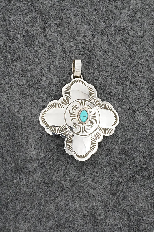Turquoise & Sterling Silver Pendant - Bertha Begay