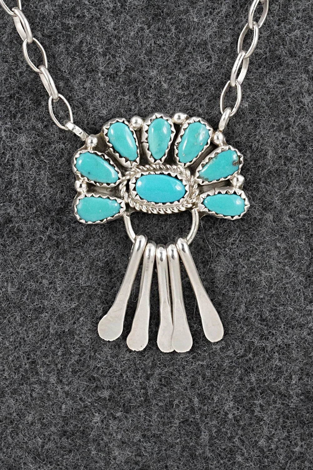Turquoise & Sterling Silver Necklace - Justina Wilson